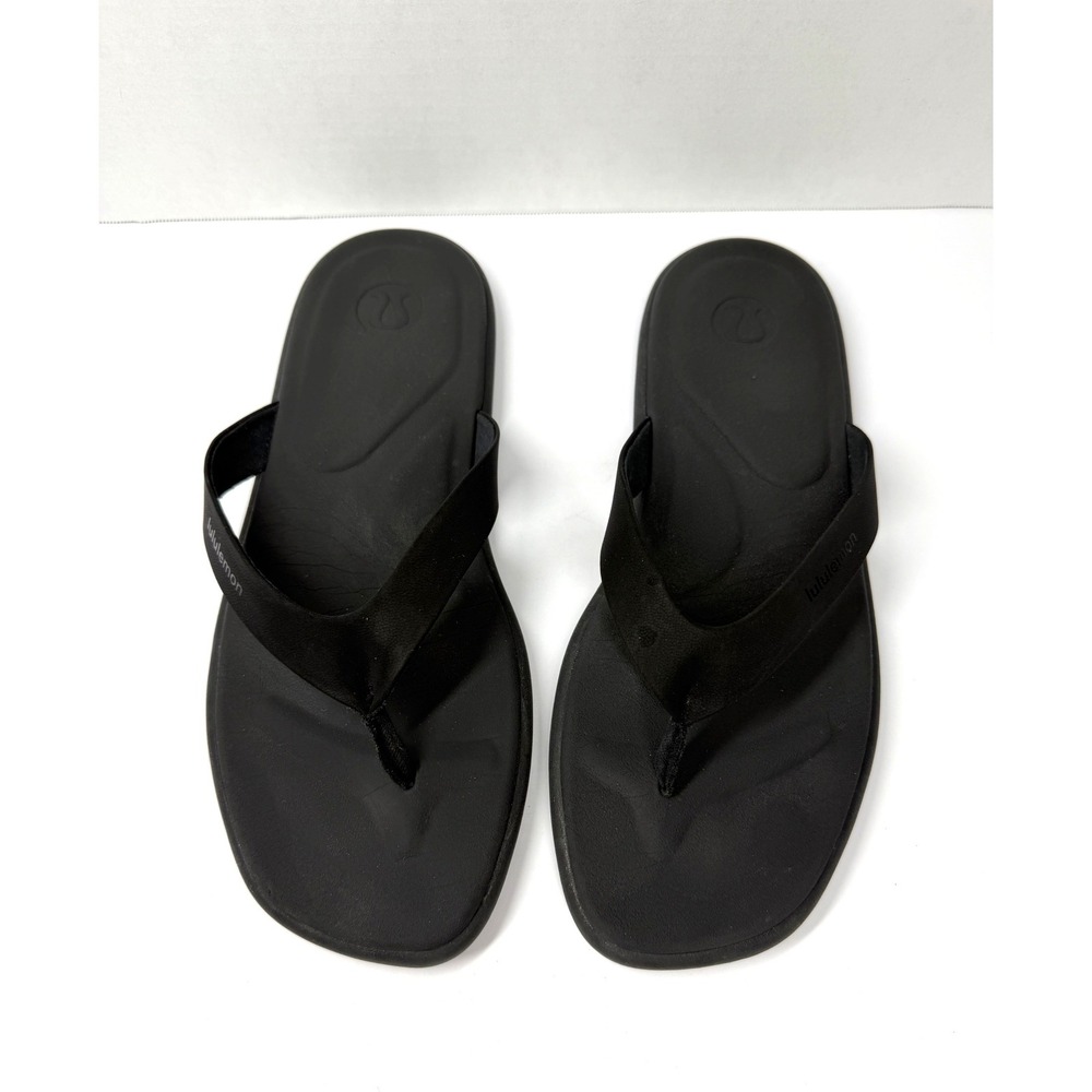 Lululemon Restfeel Thong Sandals Black 9 Flip Flops Post-Workout Recovery